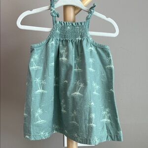 ⭐️⭐️ PICK 5 / $20 Little Co Green Sundress with Palm Tree Print 3M